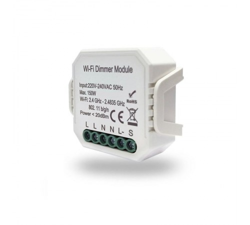 Одноканальное Wi-Fi реле-диммер 1 x 150Вт RL1003-DM  RL1003-DM  DENKIRS