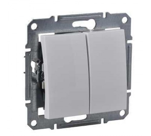 Sedna Белый Выключатель 2-клавишный 10А, IP44 (сх.5)  SDN0300421  Schneider Electric