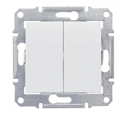 Sedna Белый Выключатель 2-клавишный 10А, IP44 (сх.5)  SDN0300421  Schneider Electric