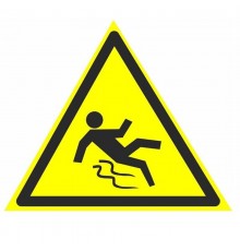 Знак W 28 "Осторожно. Скользко" 200х200х200 мм, пластик ГОСТ Р 12.4.026-2001  pn-w-28  EKF