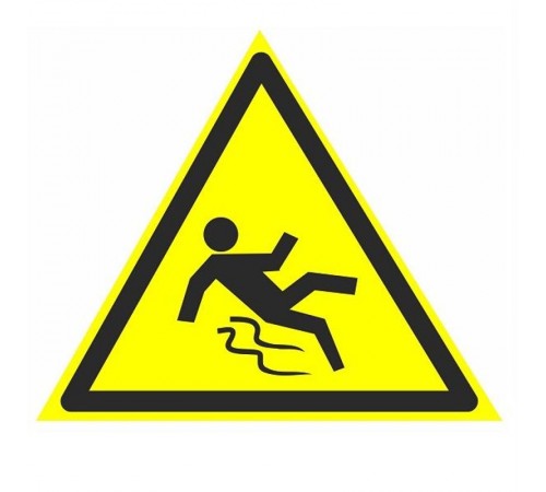 Знак W 28 "Осторожно. Скользко" 200х200х200 мм, пластик ГОСТ Р 12.4.026-2001  pn-w-28  EKF