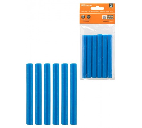 Клеевые стержни универсальные синие, 11 мм x 100 мм, 6 шт, "Алмаз"  SQ1024-0513  TDM