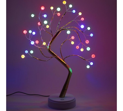 Декоративный светильник Дерево с самоцветами h 45 см, ЕGNID - 36M , мультиколор, 36  диодов, 3*АА, IP20  Б0051948  ЭРА