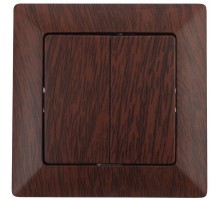 4-104-10 Intro Выключатель двойной, 10А-250В, СУ, Solo, венге  Б0043289  Intro