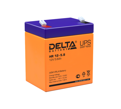 Акумуляторная батарея UPS серии HR 12-5.8 12В/5,4Ач  HR 12-5.8  DELTA