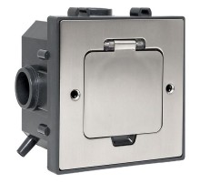 Лючок напольный C-Line 2 IP44 86*86 мм на 2модуля=1пост (с напольной коробкой для установки в фальш-пол и бетон) матовый никель  cl-ln-knl-2  EKF