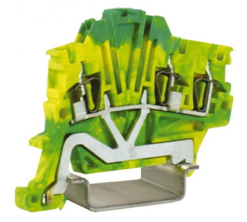 HTE.1/1+2, зажим для заземления, 1 ввод/2 вывода, 1,5 кв.ммжелто-зеленый  ZHT410  DKC