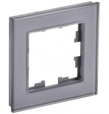 BRITE Рамка 1-ая РУ-1-2-БрСе стекло серый  BR-M12-G-K03  IEK