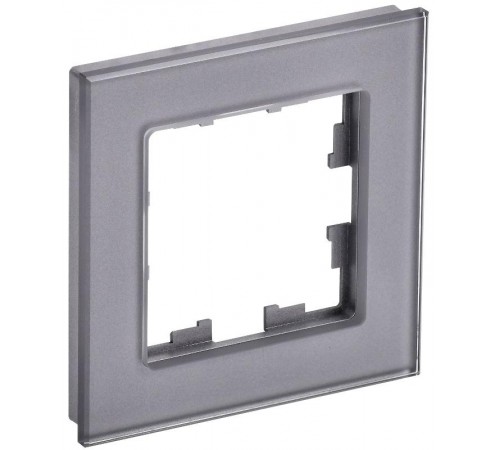 BRITE Рамка 1-ая РУ-1-2-БрСе стекло серый  BR-M12-G-K03  IEK