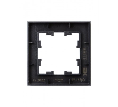 BRITE Рамка 1-ая РУ-1-2-БрСе стекло серый  BR-M12-G-K03  IEK