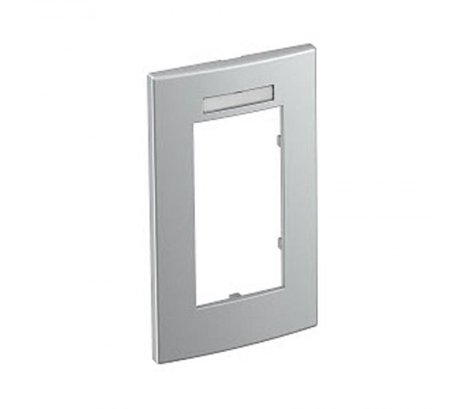 Рамка двойная Modul45 (с полем д/маркировки,вертик.,84x140 мм,серебристый) (AR45-BSF2 AL)  6119366  OBO Bettermann