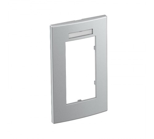 Рамка двойная Modul45 (с полем д/маркировки,вертик.,84x140 мм,серебристый) (AR45-BSF2 AL)  6119366  OBO Bettermann