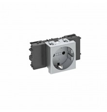 Розетка одинарная 0° Modul45connect с з/к, 250 В, 16A (серебристый) (STD-D0C AL1)  6120352  OBO Bettermann