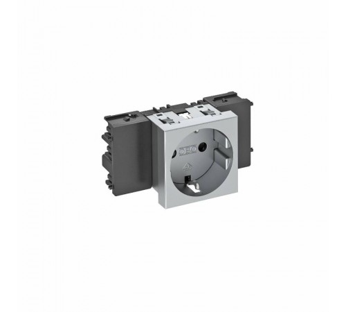 Розетка одинарная 0° Modul45connect с з/к, 250 В, 16A (серебристый) (STD-D0C AL1)  6120352  OBO Bettermann