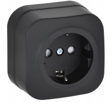 GLORY Розетка с з/к/ш о/у 16А РСш20-3-ХЧм черный матовый  ERH14-K02M-16  IEK