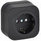 GLORY Розетка с з/к/ш о/у 16А РСш20-3-ХЧм черный матовый  ERH14-K02M-16  IEK