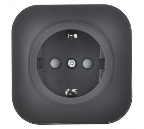 GLORY Розетка с з/к/ш о/у 16А РСш20-3-ХЧм черный матовый  ERH14-K02M-16  IEK