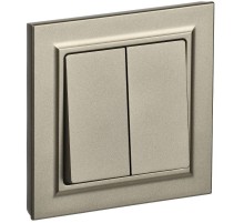 BRITE Выключатель 2-клавишный 10А в сборе ВСР10-2-0-БрШ шампань  BR-V20-0-10-K37-F  IEK