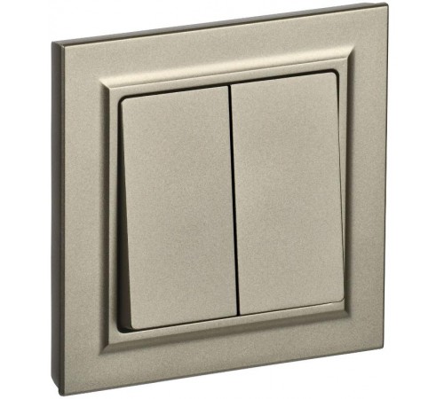 BRITE Выключатель 2-клавишный 10А в сборе ВСР10-2-0-БрШ шампань  BR-V20-0-10-K37-F  IEK