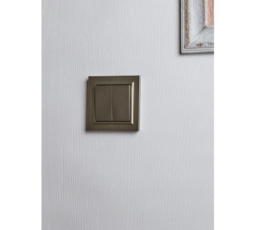 BRITE Выключатель 2-клавишный 10А в сборе ВСР10-2-0-БрШ шампань  BR-V20-0-10-K37-F  IEK