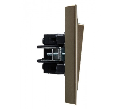 BRITE Выключатель 2-клавишный 10А в сборе ВСР10-2-0-БрШ шампань  BR-V20-0-10-K37-F  IEK