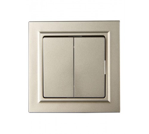 BRITE Выключатель 2-клавишный 10А в сборе ВСР10-2-0-БрШ шампань  BR-V20-0-10-K37-F  IEK