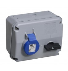 Розетка с выключателем и механической блокировкой 216MHS6, 16A, 2P+E, IP44, 6ч  2CMA167623R1000  ABB