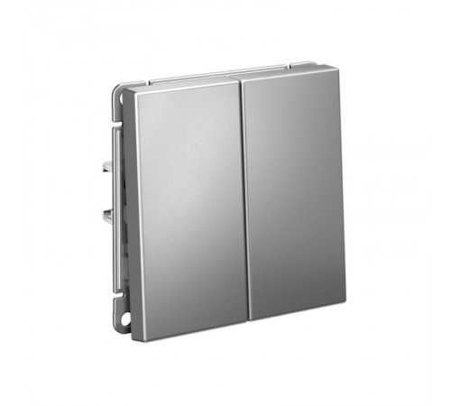 ArtGallery Сталь Выключатель 2-клавишный КНОПОЧНЫЙ, 10АХ, механизм, быстрозажим. клем.  GAL000917S  SE