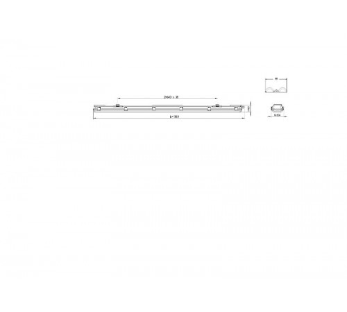 Светильник промышленный под 2 светодиодные лампы T8 G13 1500мм IP65 SPP-101-0-002-150  Б0043659  ЭРА