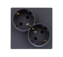 Simon 24 Графит Розетка 2х2К+З Schuko   2450459-038  Simon