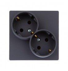 Simon 24 Графит Розетка 2х2К+З Schuko   2450459-038  Simon