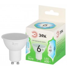 Лампа светодиодная  GREEN LINE LED MR16-6W-840-GU10 GL GU10 6 Вт софит яркий белый свет  Б0067077  ЭРА