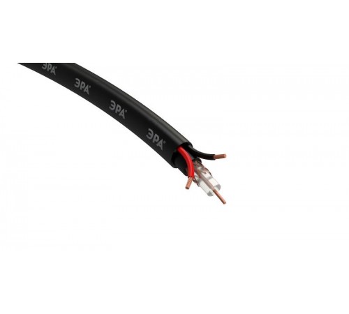 Кабель для аналогового видеонаблюдения K-0.75-PE КВК-П-2 +2x0,75 мм, бухта 200 метров, чёрный  Б0052735  ЭРА