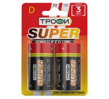 Батарейка солевая (ЭП) R20-2BL (12/96/4992) (D)   Б0023143  ТРОФИ