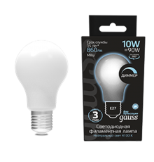 Лампа светодиодная LED 10Вт E27 220В 4100К A60, диммируемая  102202210-D  Gauss