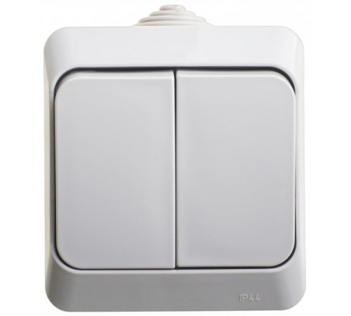 Этюд Серый О/У Выключатель 2-клавишный IP44  BA10-042C  SE