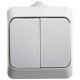 Этюд Серый О/У Выключатель 2-клавишный IP44  BA10-042C  SE