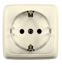 Розетка открытой установки, одноместная, с заземляющим контактом, цвет слоновая кость  РА16-171-01  HEGEL