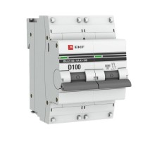 Выключатель автоматический двухполюсный ВА 47-100 100А D 10кА PROxima  mcb47100-2-100D-pro  EKF