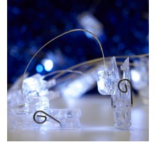 Гирлянда линейная Прищепки USB 20LED 5000K, IP 20, 1.8м, CL573  41651  FERON