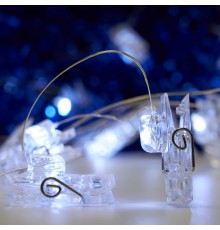Гирлянда линейная Прищепки USB 20LED 5000K, IP 20, 1.8м, CL573  41651  FERON