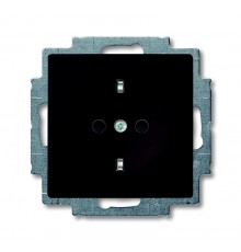 ABB Basic 55 Шато (чёрный) Розетка с/з с защитными шторками  2013-0-5338   2CKA002013A5338  ABB
