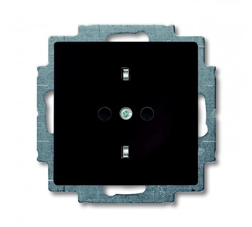 ABB Basic 55 Шато (чёрный) Розетка с/з с защитными шторками  2013-0-5338   2CKA002013A5338  ABB