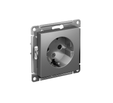 AtlasDesign Сталь Розетка с заземлением со шторками, 16А, механизм  ATN000945  SE