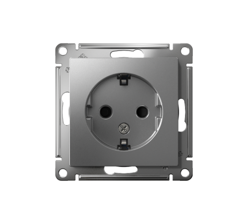 AtlasDesign Сталь Розетка с заземлением со шторками, 16А, механизм  ATN000945  SE