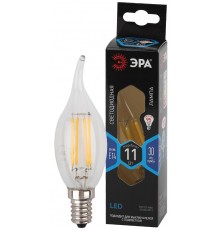 Лампа светодиодная F-LED BXS-11W-840-E14 (филамент, свеча на ветру, 11Вт, нетр, E14)  Б0047002  ЭРА