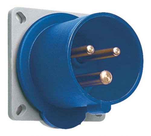 Вилка панельная с прямым фланцем 216B6, 16A, 2P+E, IP44, 6ч  2CMA193338R1000  ABB