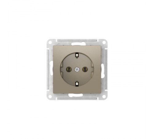 AtlasDesign Шампань Розетка с заземлением, 16А, механизм, быстрозажимные клеммы  ATN000543S  SE