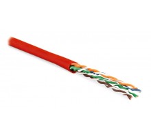 Кабель витая пара UUTP4-C6-P24-NCR-IN-LSZH-RD-100(100м)неэ.U/UTP,к6,4п(24AWG),мног.(patсh),б.раз.,LSZH,нг(С)-HF,-5°C-+60°C,красн.  273531  Hyperline