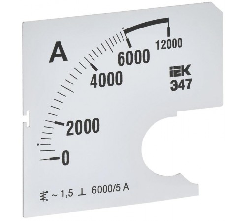 Шкала смен. для амперметра Э47 6000/5А-1,5 72х72мм  IPA10D-SC-6000  IEK